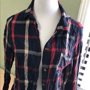 Button down plaid shirt